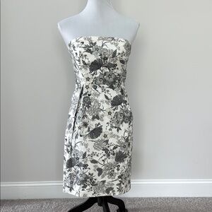 Old Navy Black and White Strapless Dress for Wedding Guests
